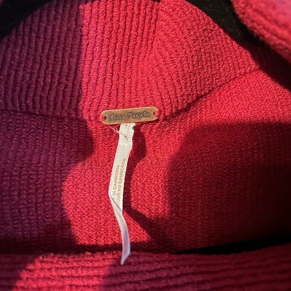 Free People Ottoman Slouchy Long Sleeve Tunic Oversized Red Wine Size M - Picture 6 of 7